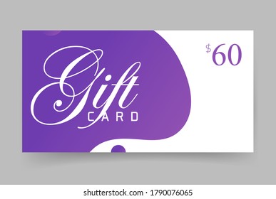 Liquid fluid abstract shapes elements design for gift card voucher, brochure leaflet page template or modern cover and flyer idea horizontal banners and copy space text vector violet purple color