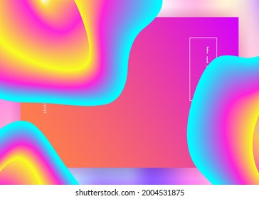 Liquid fluid. Abstract ui, banner composition. Holographic 3d backdrop with modern trendy blend. Vivid gradient mesh. Liquid fluid with dynamic elements and shapes. Landing page.