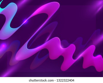 Liquid or fluid art abstract design in purple color.