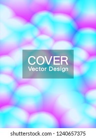 Liquid fluid bokeh abstract background for cosmetics cream posters, business placards, covers and brochures. Eps10 vector illustration. Shampoo bubbles fluid abstract background in blue and purple.