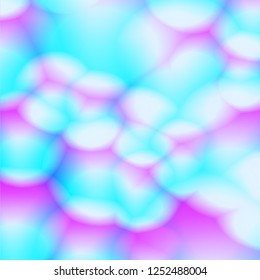 Liquid fluid bokeh abstract background for cosmetics cream posters, business placards, covers and brochures. Eps10 vector illustration. Shampoo bubbles fluid abstract background in blue and purple.
