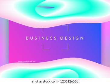 Liquid fluid. Bright screen, ui layout. Vivid gradient mesh. Holographic 3d backdrop with modern trendy blend. Liquid fluid with dynamic elements and shapes. Landing page.