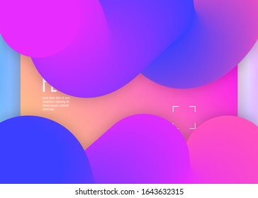 Líquido líquido. Aplicación comercial, plantilla de ui. Malla de gradiente Vivid. Fondo holográfico en 3d con moderna combinación de moda. Líquido líquido con elementos dinámicos y formas.Página de inicio.