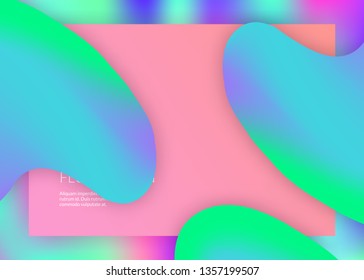 Liquid fluid. Business interface, banner template. Vivid gradient mesh. Holographic 3d backdrop with modern trendy blend. Liquid fluid with dynamic elements and shapes. Landing page.