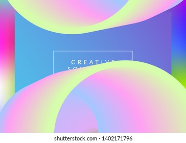 Liquid fluid. Business screen, interface frame. Holographic 3d backdrop with modern trendy blend. Vivid gradient mesh. Liquid fluid with dynamic elements and shapes. Landing page.