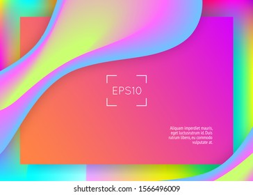 Liquid fluid. Circle banner, website template. Holographic 3d backdrop with modern trendy blend. Vivid gradient mesh. Liquid fluid with dynamic elements and shapes. Landing page.
