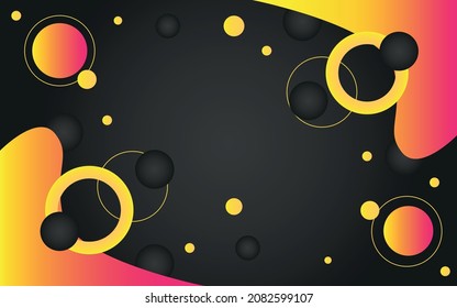 Liquid fluid color background design. yellow pink black elements with fluid gradient. Dynamic shapes composition. Vector illustration