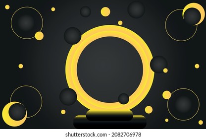 Liquid fluid color background design. yellow and black elements with fluid gradient.podium and minimal abstract background.3d rendering geometric shape, Stage for awards on website in modern.