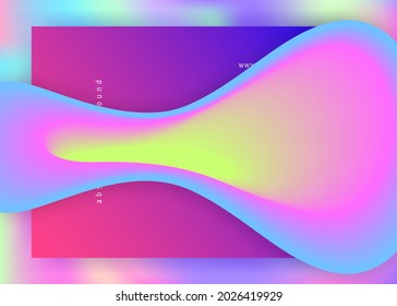 Liquid fluid. Colorful app, website composition. Vivid gradient mesh. Holographic 3d backdrop with modern trendy blend. Liquid fluid with dynamic elements and shapes. Landing page.