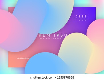 Liquid fluid. Colorful interface, website template. Vivid gradient mesh. Holographic 3d backdrop with modern trendy blend. Liquid fluid with dynamic elements and shapes. Landing page.