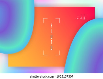 Líquido líquido. Sitio web colorido, plantilla de pantalla. Fondo holográfico en 3d con moderna combinación de moda. Malla gradiente vívida. Líquido líquido con elementos dinámicos y formas. Página de inicio.