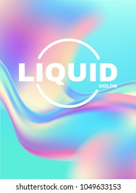 Liquid and Fluid Colors Abstract Background. Soft Blur Wallpaper. Trendy Wavy Dynamic Design. Vector illustration