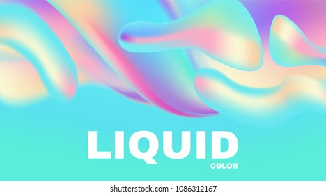 Liquid and Fluid Colors Abstract Background. Soft Blur Wallpaper. Trendy Wavy Dynamic Design. Vector illustration