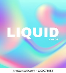 Liquid and Fluid Colors Abstract Background. Soft Blur Wallpaper. Trendy Wavy Dynamic Design. Vector illustration
