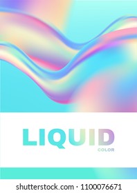 Liquid and Fluid Colors Abstract Background. Soft Blur Wallpaper. Trendy Wavy Dynamic Design. Vector illustration