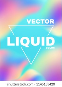 Liquid and Fluid Colors Abstract Poster Template. Soft Blur Background. Trendy Wavy Dynamic Design. Vector illustration