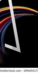 Liquid fluid colors holographic design with metallic style line shape. Vector artistic illustration for presentation, app wallpaper, banner or poster