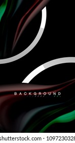 Liquid fluid colors holographic design with metallic style line shape. Vector artistic illustration for presentation, app wallpaper, banner or poster