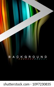Liquid fluid colors holographic design with metallic style line shape. Vector artistic illustration for presentation, app wallpaper, banner or poster