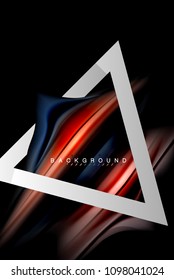 Liquid fluid colors holographic design with metallic style line shape. Vector artistic illustration for presentation, app wallpaper, banner or poster