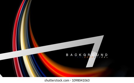 Liquid fluid colors holographic design with metallic style line shape. Vector artistic illustration for presentation, app wallpaper, banner or poster
