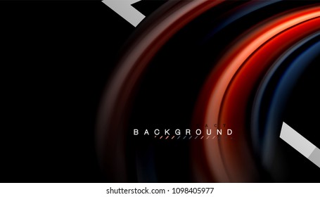 Liquid fluid colors holographic design with metallic style line shape. Vector artistic illustration for presentation, app wallpaper, banner or poster