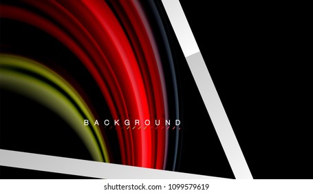 Liquid fluid colors holographic design with metallic style line shape. Vector artistic illustration for presentation, app wallpaper, banner or poster