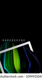 Liquid fluid colors holographic design with metallic style line shape. Vector artistic illustration for presentation, app wallpaper, banner or poster