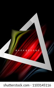 Liquid fluid colors holographic design with metallic style line shape. Vector artistic illustration for presentation, app wallpaper, banner or poster