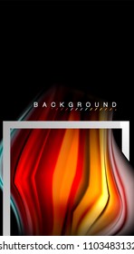 Liquid fluid colors holographic design with metallic style line shape. Vector artistic illustration for presentation, app wallpaper, banner or poster