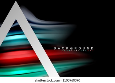 Liquid fluid colors holographic design with metallic style line shape. Vector artistic illustration for presentation, app wallpaper, banner or poster