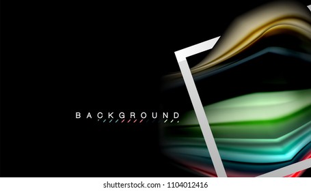 Liquid fluid colors holographic design with metallic style line shape. Vector artistic illustration for presentation, app wallpaper, banner or poster