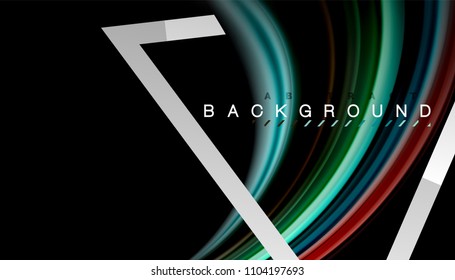 Liquid fluid colors holographic design with metallic style line shape. Vector artistic illustration for presentation, app wallpaper, banner or poster