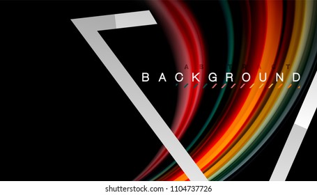 Liquid fluid colors holographic design with metallic style line shape. Vector artistic illustration for presentation, app wallpaper, banner or poster
