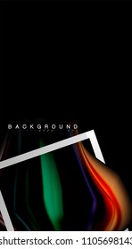 Liquid fluid colors holographic design with metallic style line shape. Vector artistic illustration for presentation, app wallpaper, banner or poster