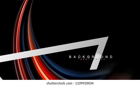 Liquid fluid colors holographic design with metallic style line shape. Vector artistic illustration for presentation, app wallpaper, banner or poster
