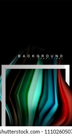 Liquid fluid colors holographic design with metallic style line shape. Vector artistic illustration for presentation, app wallpaper, banner or poster