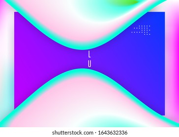 Liquid fluid. Cool ui, mobile design. Vivid gradient mesh. Holographic 3d backdrop with modern trendy blend. Liquid fluid with dynamic elements and shapes. Landing page.