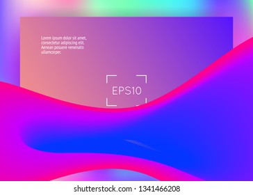 Liquid fluid. Cosmic mobile, screen frame. Holographic 3d backdrop with modern trendy blend. Vivid gradient mesh. Liquid fluid with dynamic elements and shapes. Landing page.