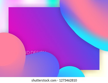 Liquid fluid. Cosmic mobile, ui layout. Holographic 3d backdrop with modern trendy blend. Vivid gradient mesh. Liquid fluid with dynamic elements and shapes. Landing page.