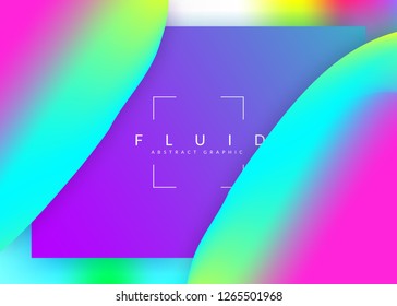 Liquid fluid. Cosmic ui, mobile layout. Vivid gradient mesh. Holographic 3d backdrop with modern trendy blend. Liquid fluid with dynamic elements and shapes. Landing page.