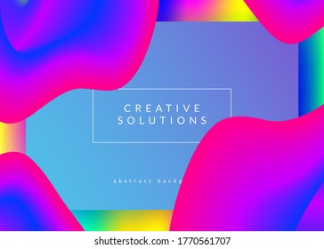 Líquido líquido. Sitio web cósmico, plantilla ui. Malla gradiente vívida. Fondo holográfico en 3d con moderna combinación de moda. Líquido líquido con elementos dinámicos y formas. Página de inicio.
