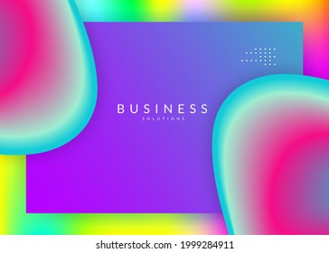 Liquid fluid. Creative banner, interface composition. Vivid gradient mesh. Holographic 3d backdrop with modern trendy blend. Liquid fluid with dynamic elements and shapes. Landing page.