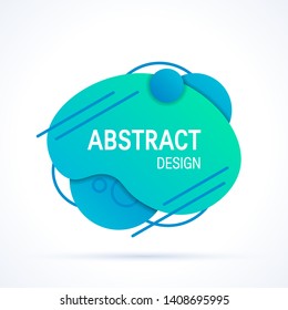 Liquid fluid design. Abstract gradient organic shape as a template for posters, labels, banners etc.