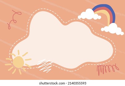 Liquid Fluid Frame Abstract Background Sun Rainbow Cloud
