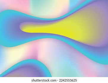 Liquid fluid. Geometric book, magazine composition. Holographic 3d backdrop with modern trendy blend. Vivid gradient mesh. Liquid fluid background with dynamic elements and shapes.