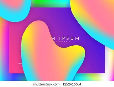 Liquid fluid. Geometric website, app layout. Holographic 3d backdrop with modern trendy blend. Vivid gradient mesh. Liquid fluid with dynamic elements and shapes. Landing page.