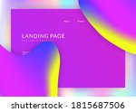 Liquid fluid. Holographic 3d backdrop with modern trendy blend. Bright app, screen design. Vivid gradient mesh. Liquid fluid with dynamic elements and shapes. Landing page.
