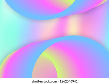 Liquid fluid. Holographic 3d backdrop with modern trendy blend. Vivid gradient mesh. Business flyer, magazine template. Liquid fluid background with dynamic elements and shapes.