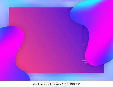 Liquid fluid. Holographic 3d backdrop with modern trendy blend. Cosmic ui, interface frame. Vivid gradient mesh. Liquid fluid with dynamic elements and shapes. Landing page.